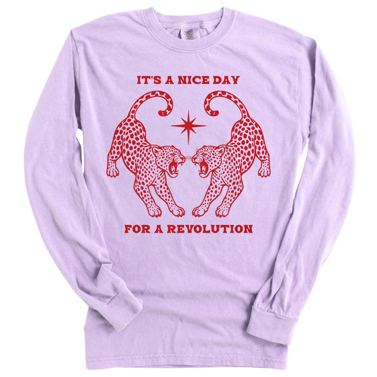 Nice Day For A Revolution Vintage Dyed Long Sleeve Tee