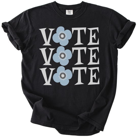 Retro Vote Blue Flower Tee