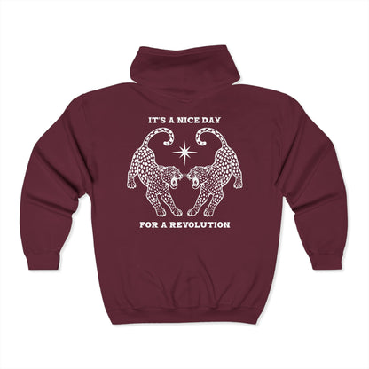 Nice Day For A Revolution Zip Hooded Sweatshirt