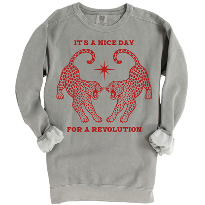 Nice Day For A Revolution Vintage Dyed Crewneck Sweatshirt