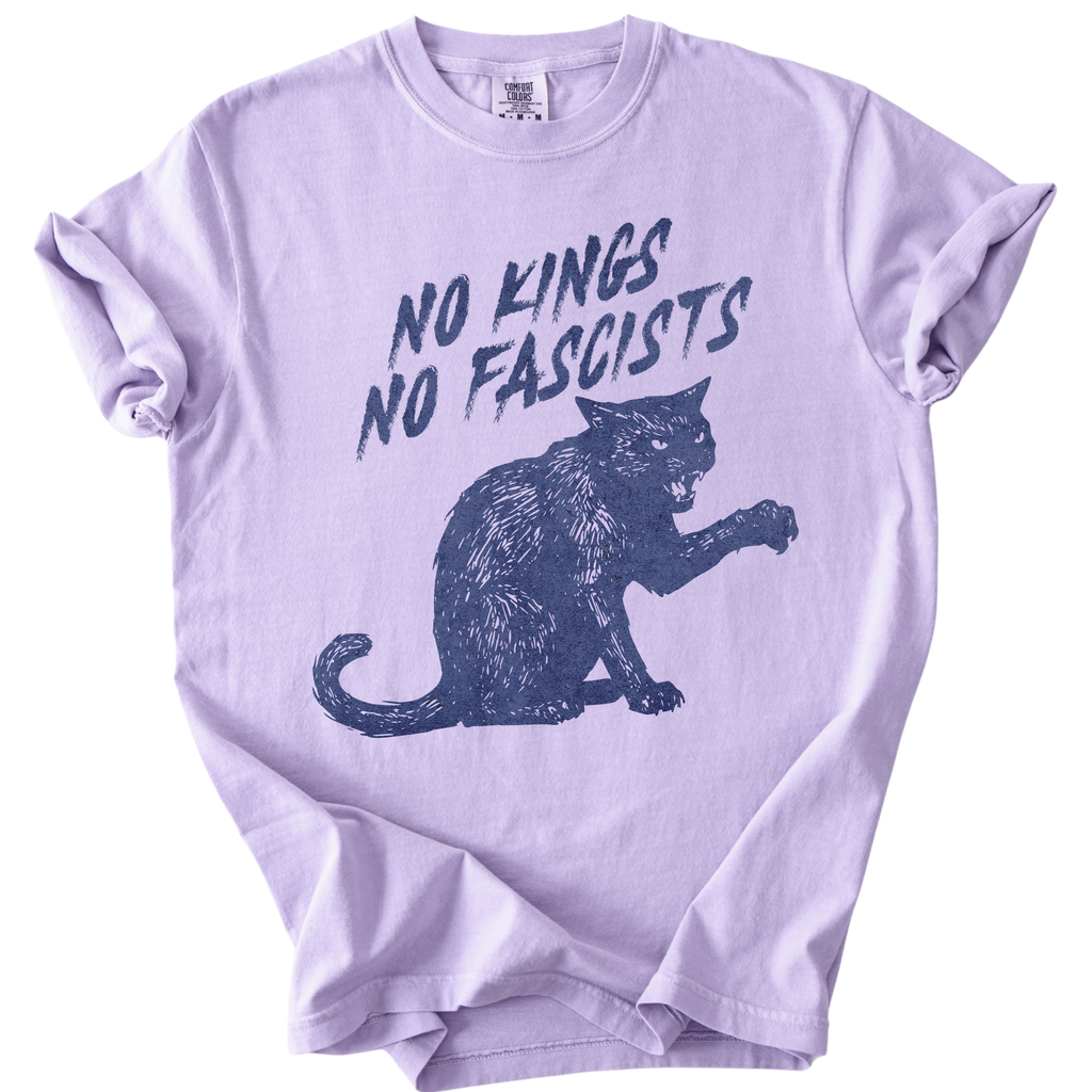 No Kings No Fascists Black Cat Tee