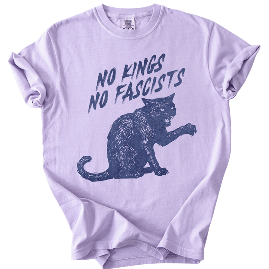 No Kings No Fascists Black Cat Tee