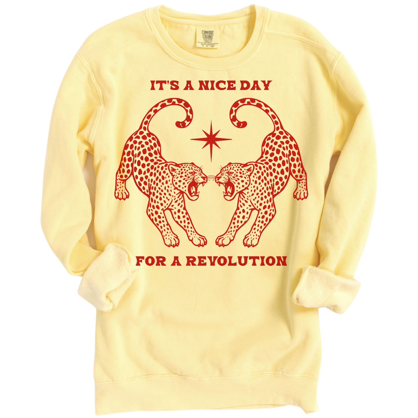 Nice Day For A Revolution Vintage Dyed Crewneck Sweatshirt