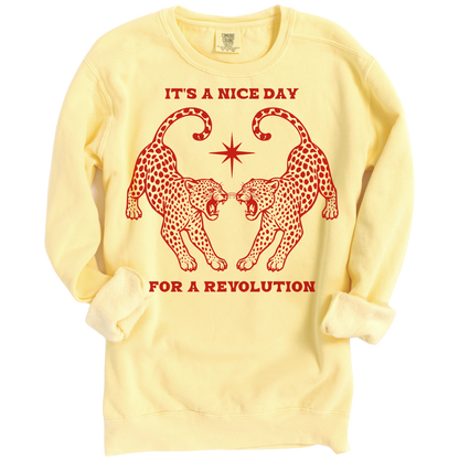 Nice Day For A Revolution Vintage Dyed Crewneck Sweatshirt