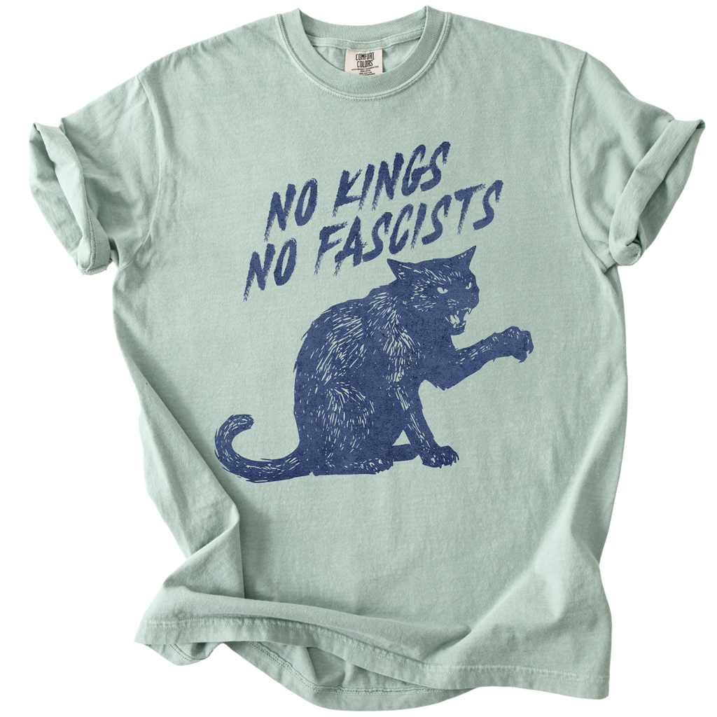 No Kings No Fascists Black Cat Tee
