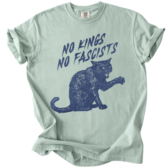 No Kings No Fascists Black Cat Tee