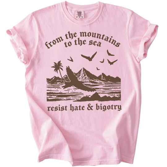 From The Mountains to The Sea Resist Hate &amp; Bigotry Tee