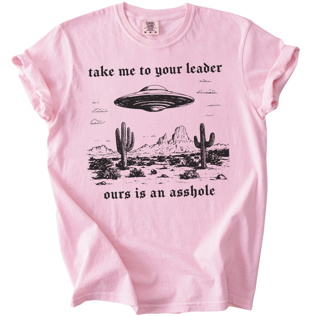 Take Me To Your Leader UFO Ours is an Asshole Tee