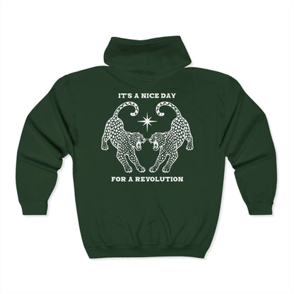 Nice Day For A Revolution Zip Hooded Sweatshirt