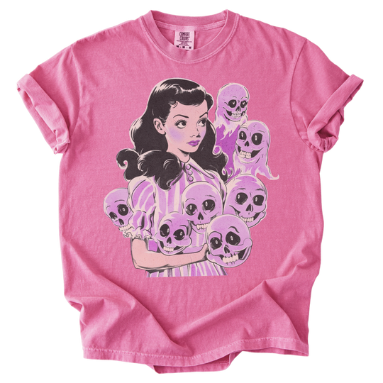 Pinup Purple Girl With Her Ghouls Tee