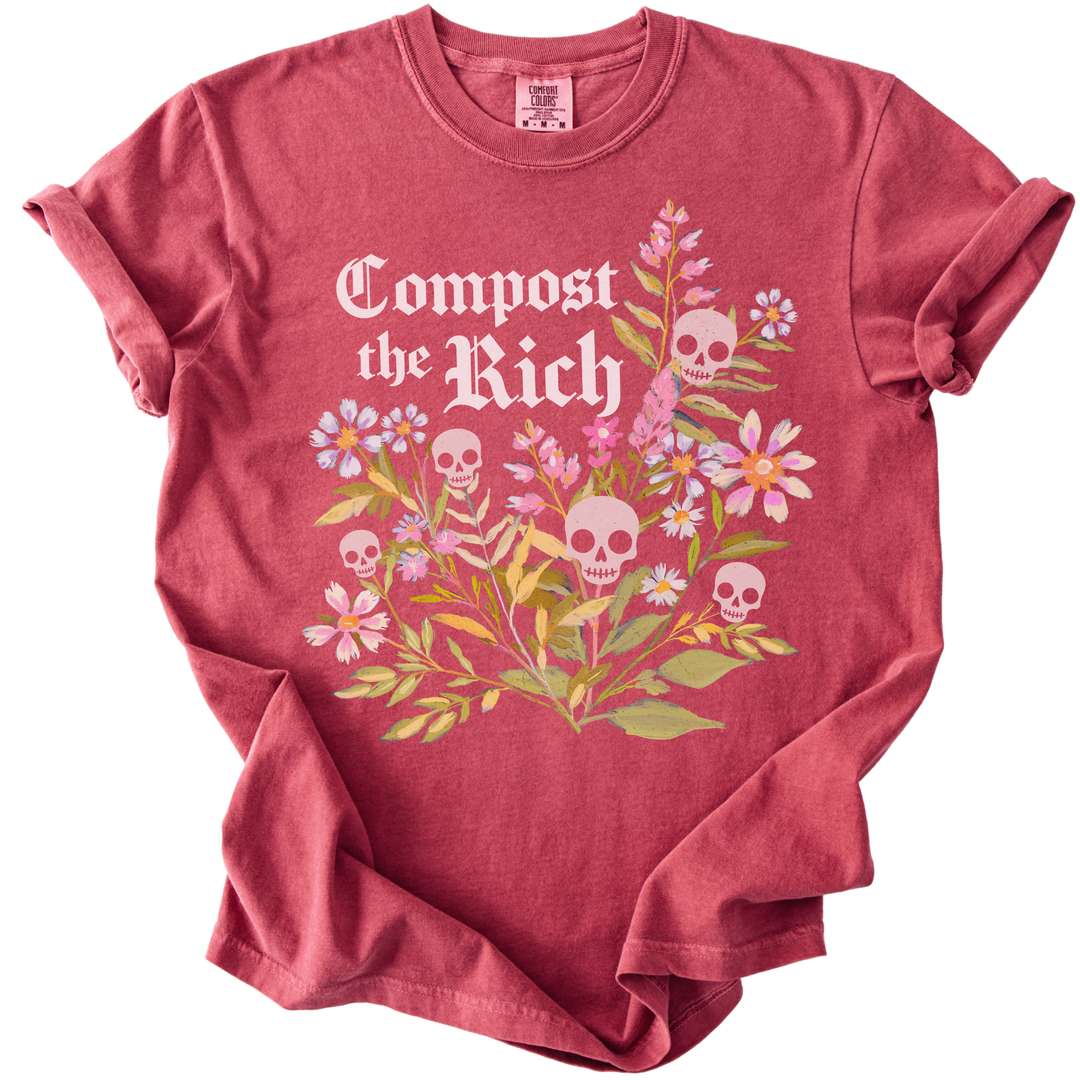 Compost The Rich Floral Skull Tee
