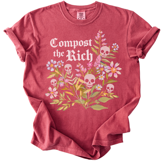Compost The Rich Floral Skull Tee