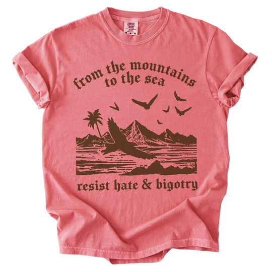 From The Mountains to The Sea Resist Hate &amp; Bigotry Tee