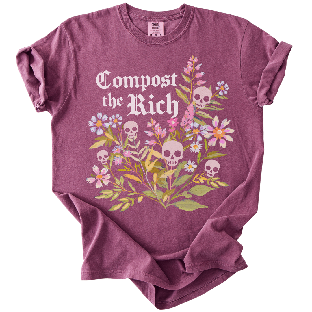 Compost The Rich Floral Skull Tee