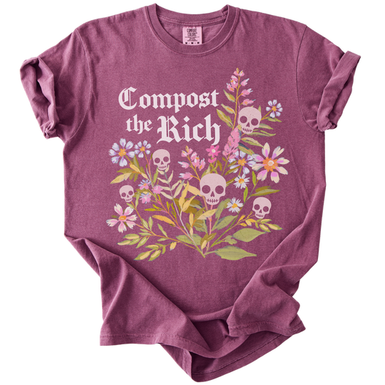 Compost The Rich Floral Skull Tee