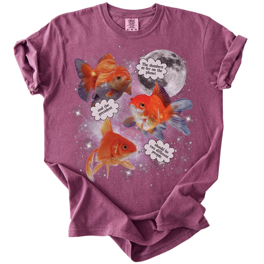 Three Moon Goldfish Thoughts Dumb M-fer Tee