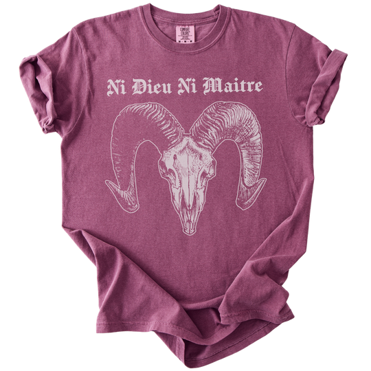 Ni Dieu Ni Maitre Ram Skull Tee