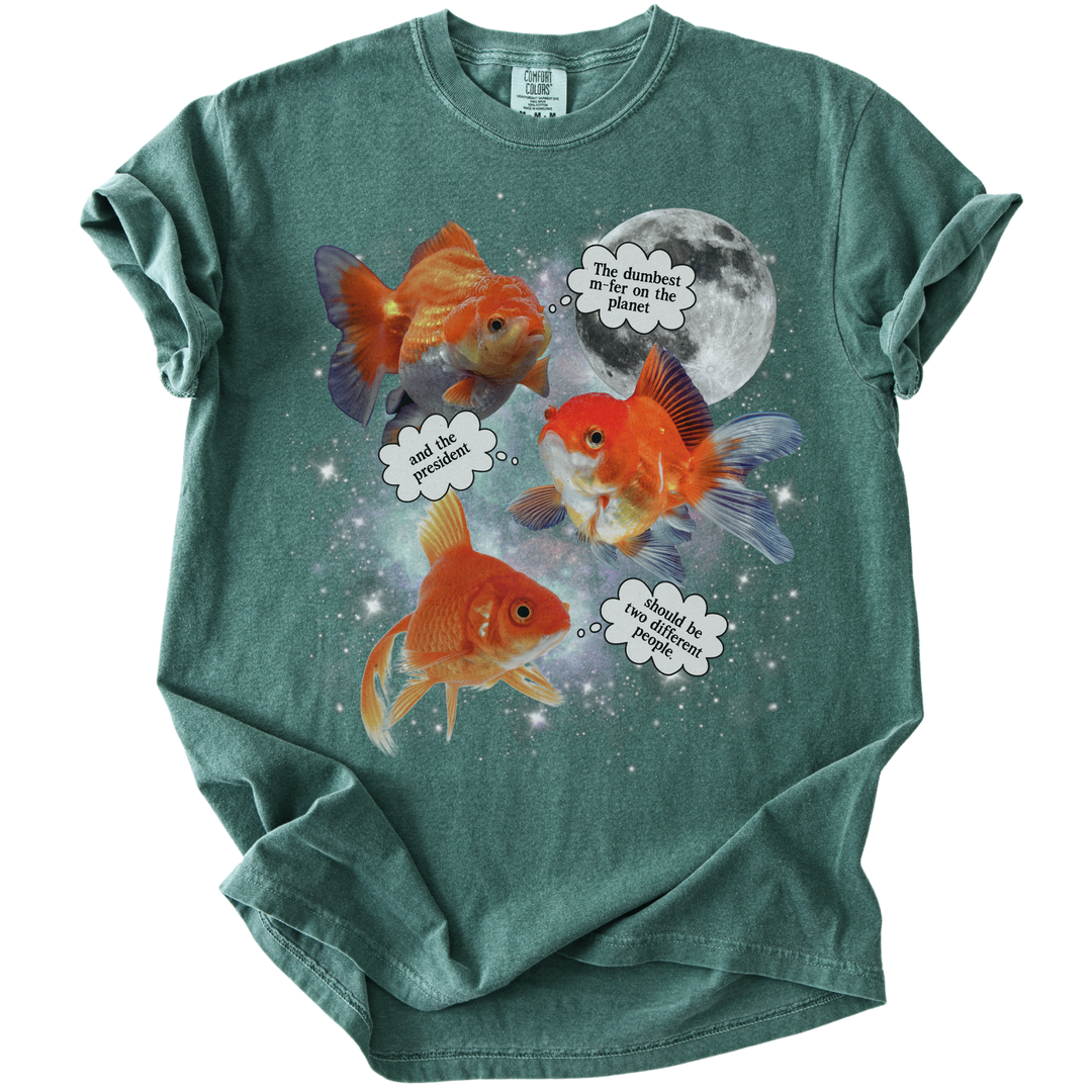 Three Moon Goldfish Thoughts Dumb M-fer Tee