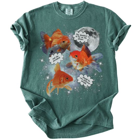 Three Moon Goldfish Thoughts Dumb M-fer Tee