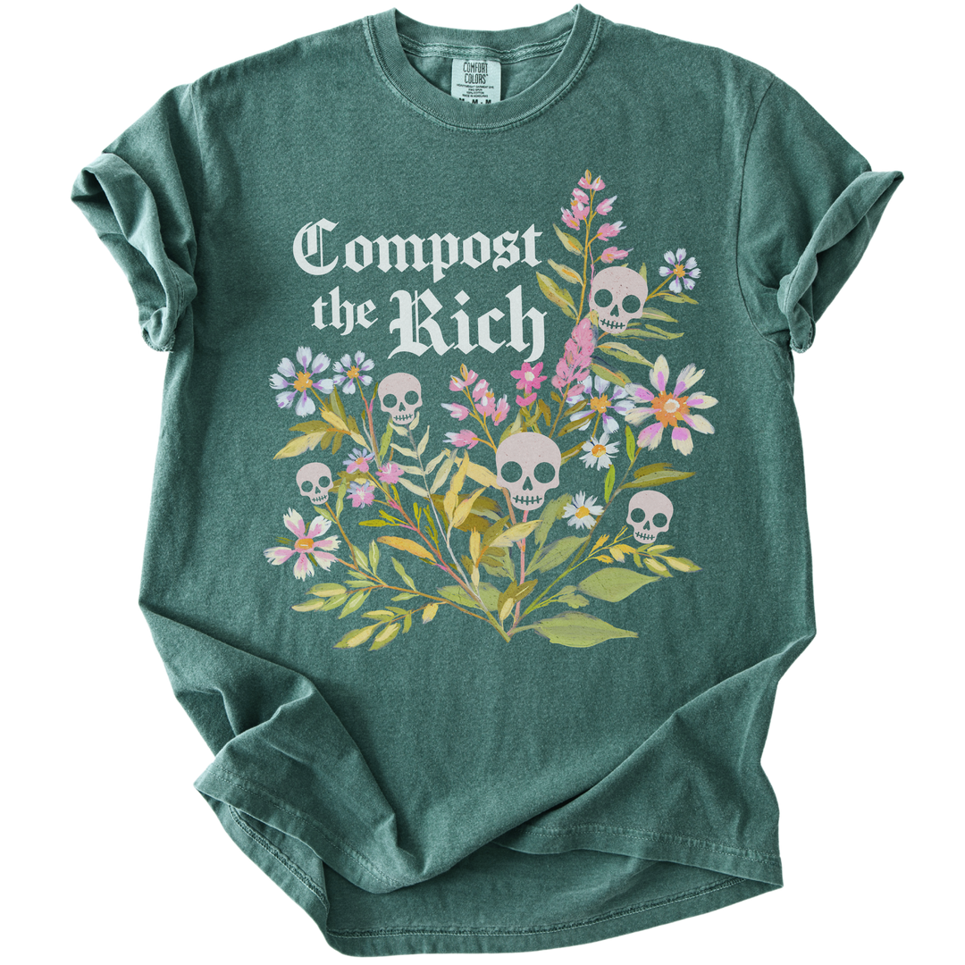 Compost The Rich Floral Skull Tee