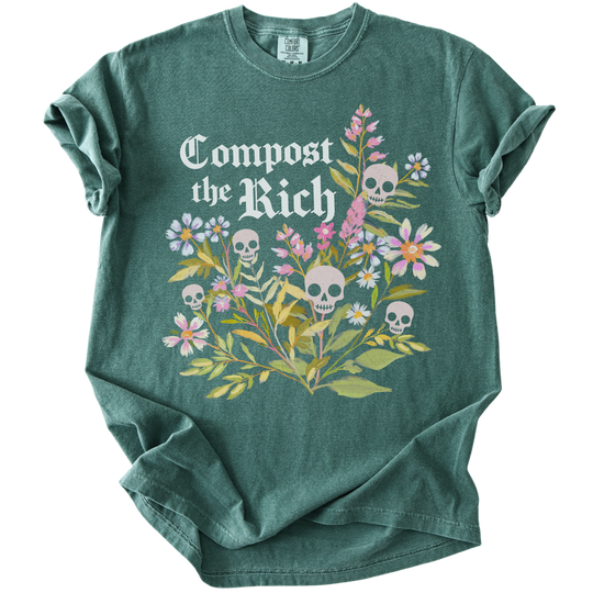 Compost The Rich Floral Skull Tee