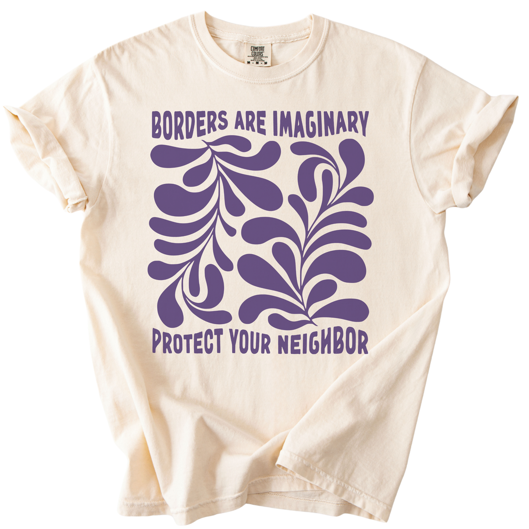 Borders Are Imaginary Abstract Tee