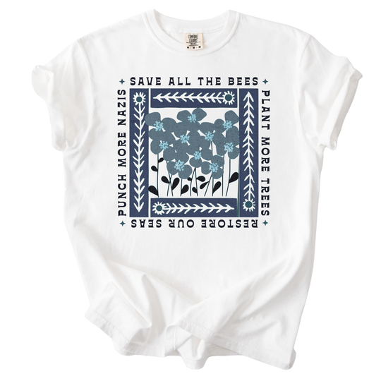 Save All The Bees Punch More Nazis Tee