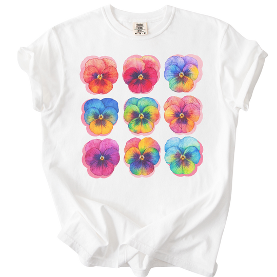 Rainbow Pride Pansies Tee