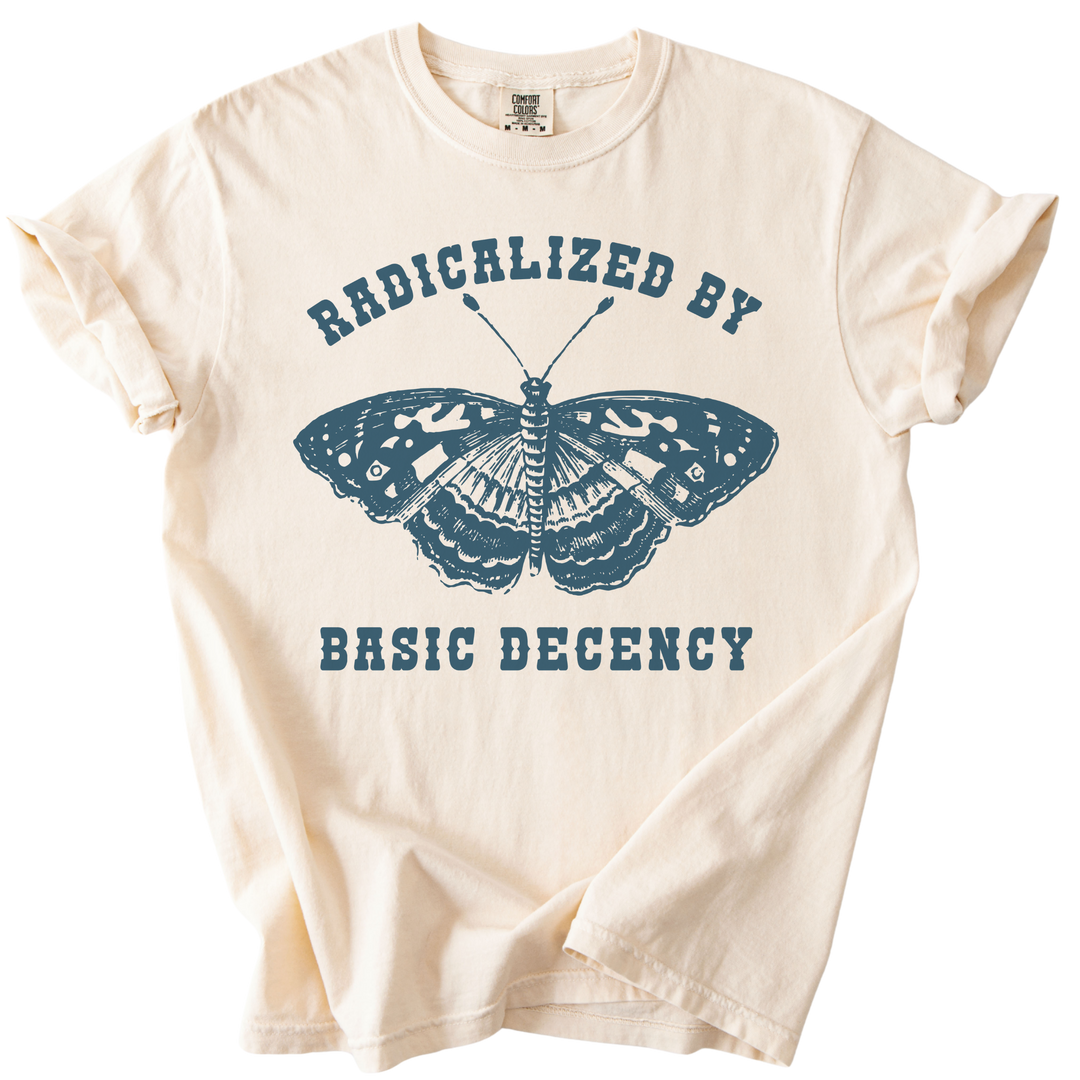 Radicalized By Basic Decency Butterfly Tee