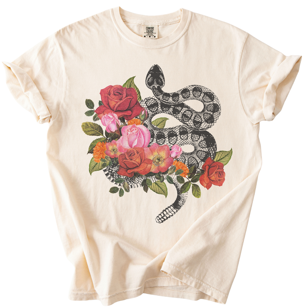 Vintage Floral Snake Tee