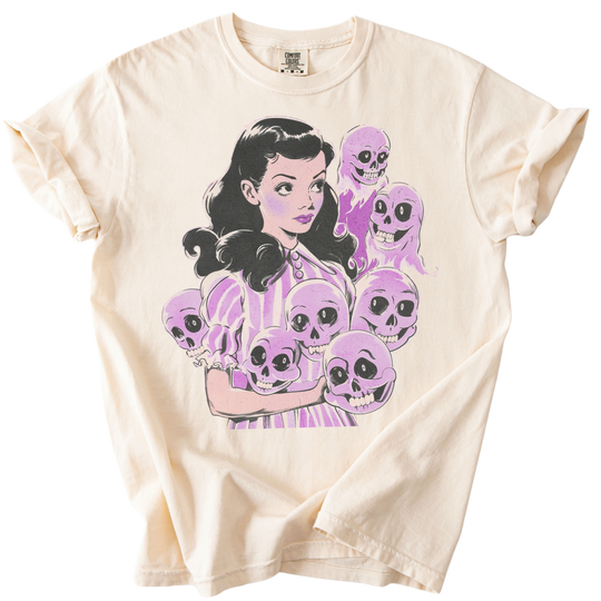 Pinup Purple Girl With Her Ghouls Tee