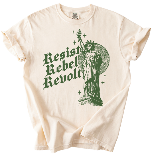 Resist Rebel Revolt Statue of Liberty Tee