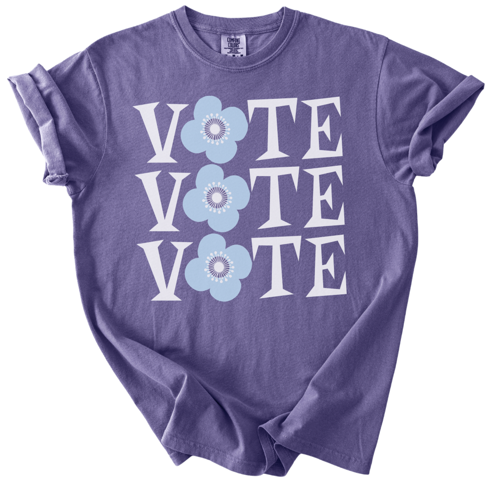 Retro Vote Blue Flower Tee
