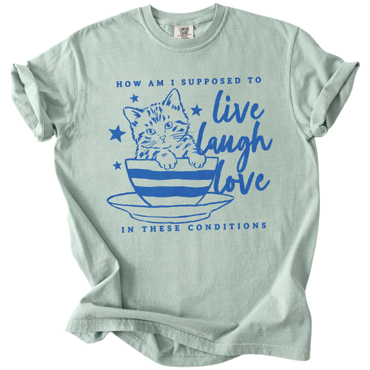 How Am I Supposed to Live Laugh Love in These Conditions Tee