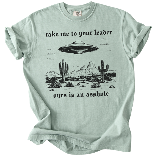 Take Me To Your Leader UFO Ours is an Asshole Tee
