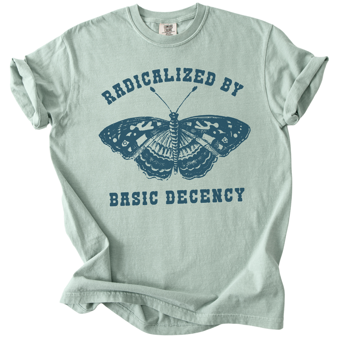 Radicalized By Basic Decency Butterfly Tee
