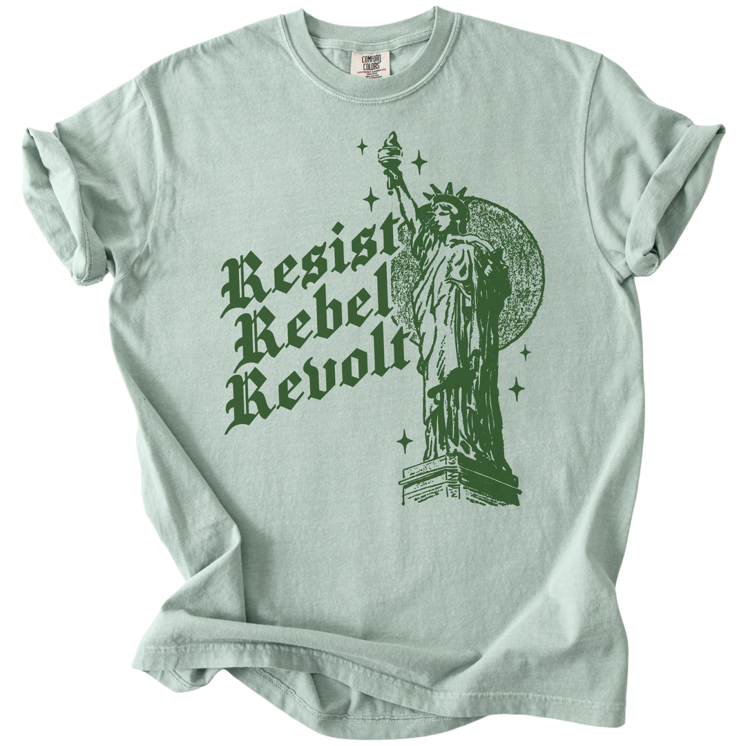 Resist Rebel Revolt Statue of Liberty Tee