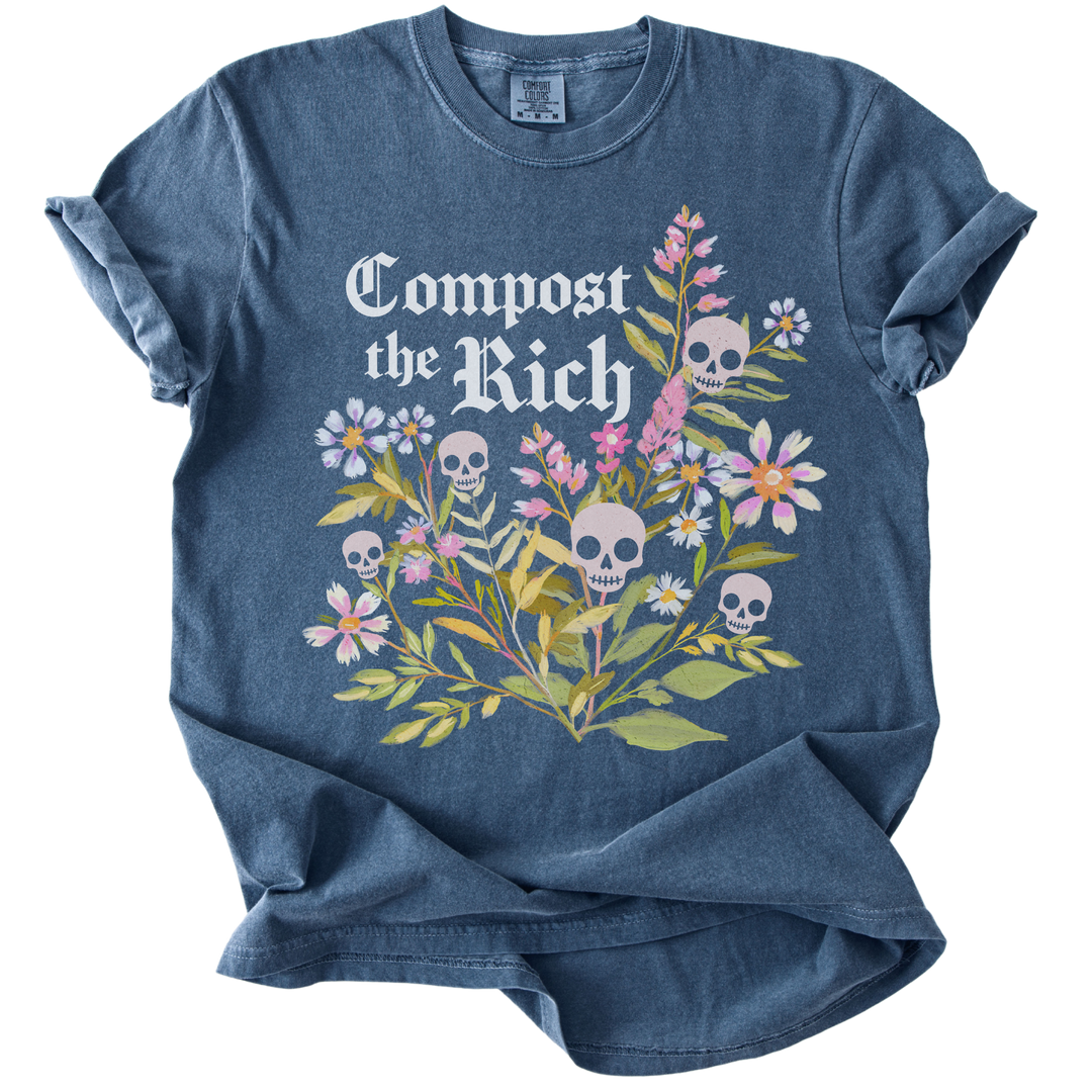 Compost The Rich Floral Skull Tee