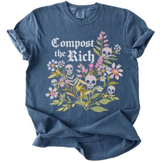 Compost The Rich Floral Skull Tee