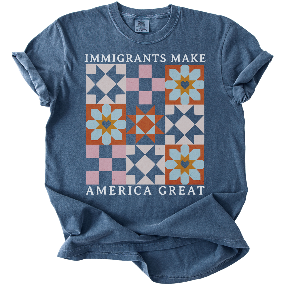 Immigrants Make America Great Quilt Pattern Tee