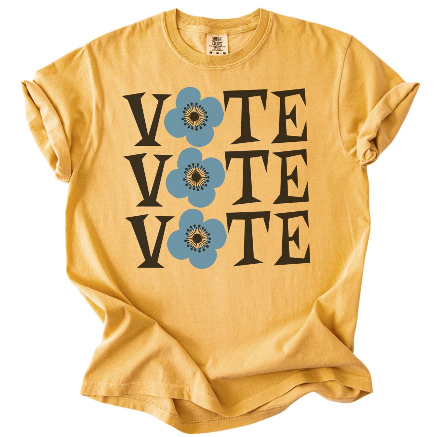 Retro Vote Blue Flower Tee