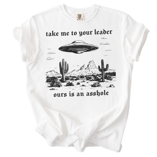 Take Me To Your Leader UFO Ours is an Asshole Tee