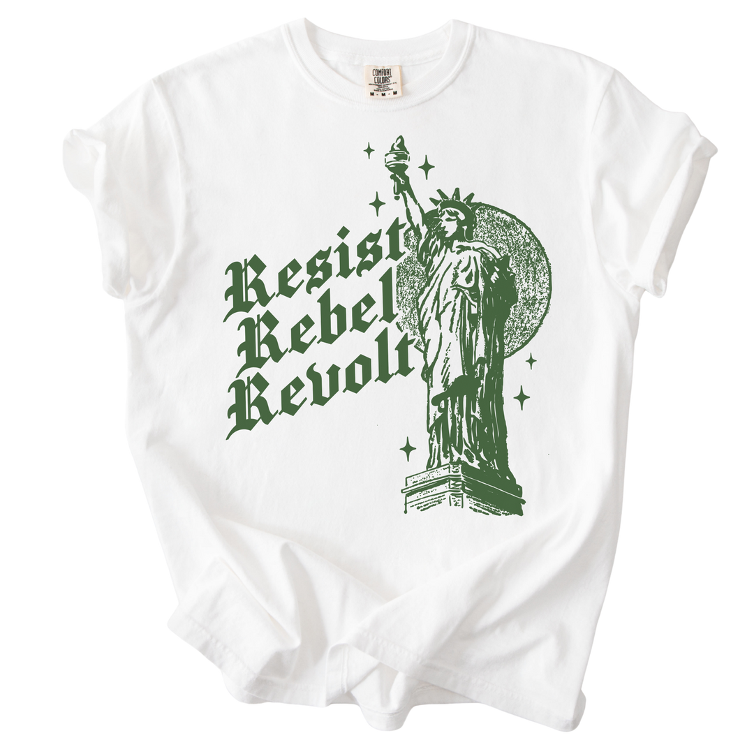 Resist Rebel Revolt Statue of Liberty Tee