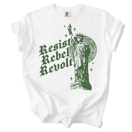 Resist Rebel Revolt Statue of Liberty Tee