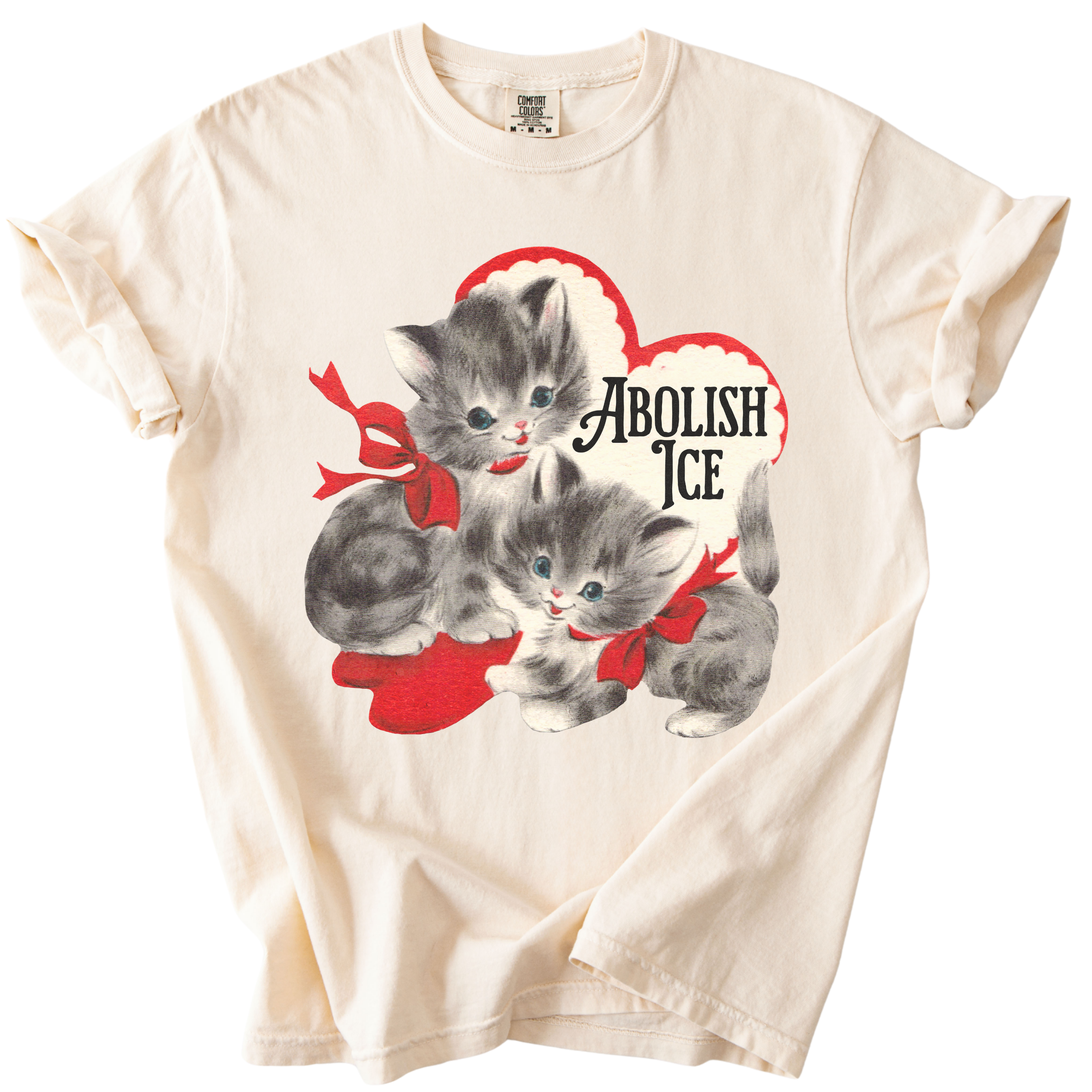 Retro Kittens Abolish ICE Tee