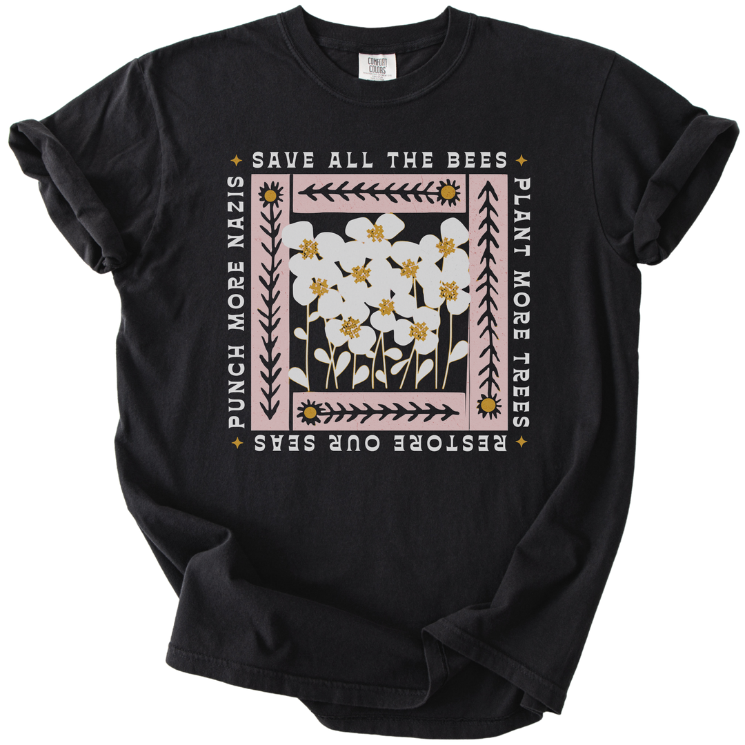 Save All The Bees Punch More Nazis Tee