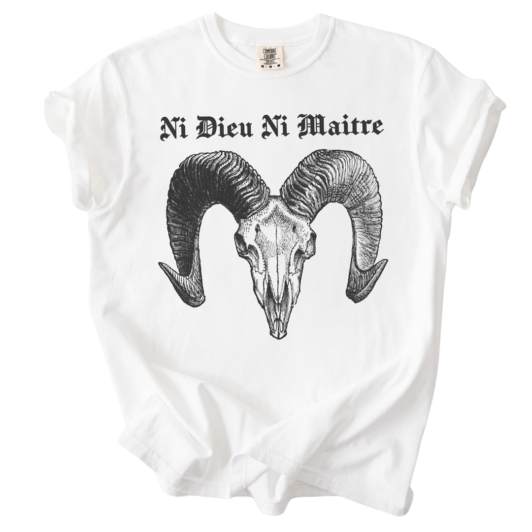 Ni Dieu Ni Maitre Ram Skull Tee