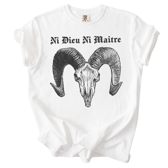 Ni Dieu Ni Maitre Ram Skull Tee