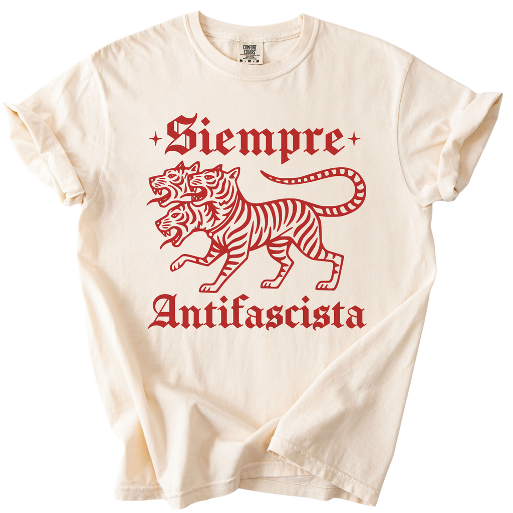 3 Headed Tiger Siempre Antifascista Tee