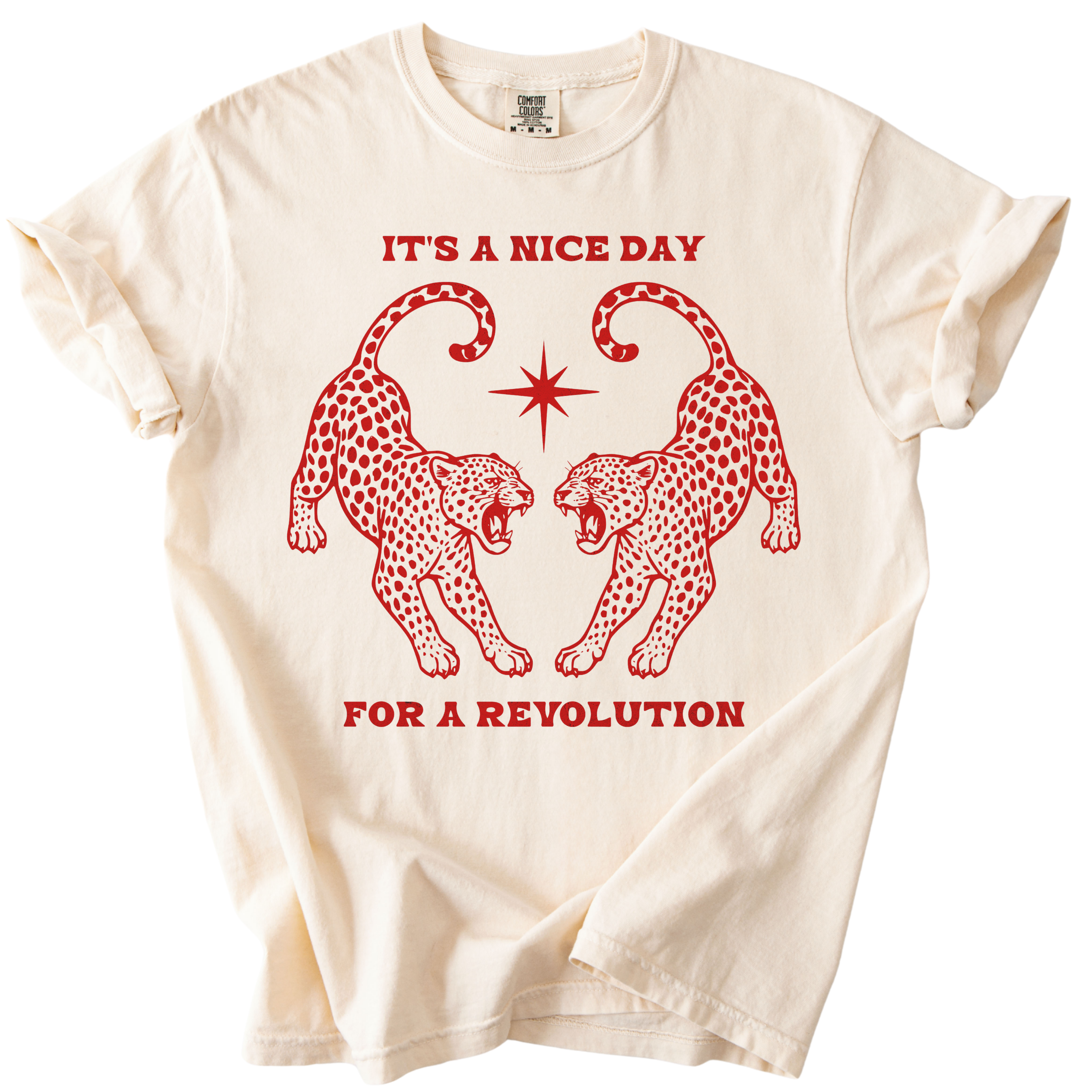 It's A Nice Day for A Revolution Leopards Tee